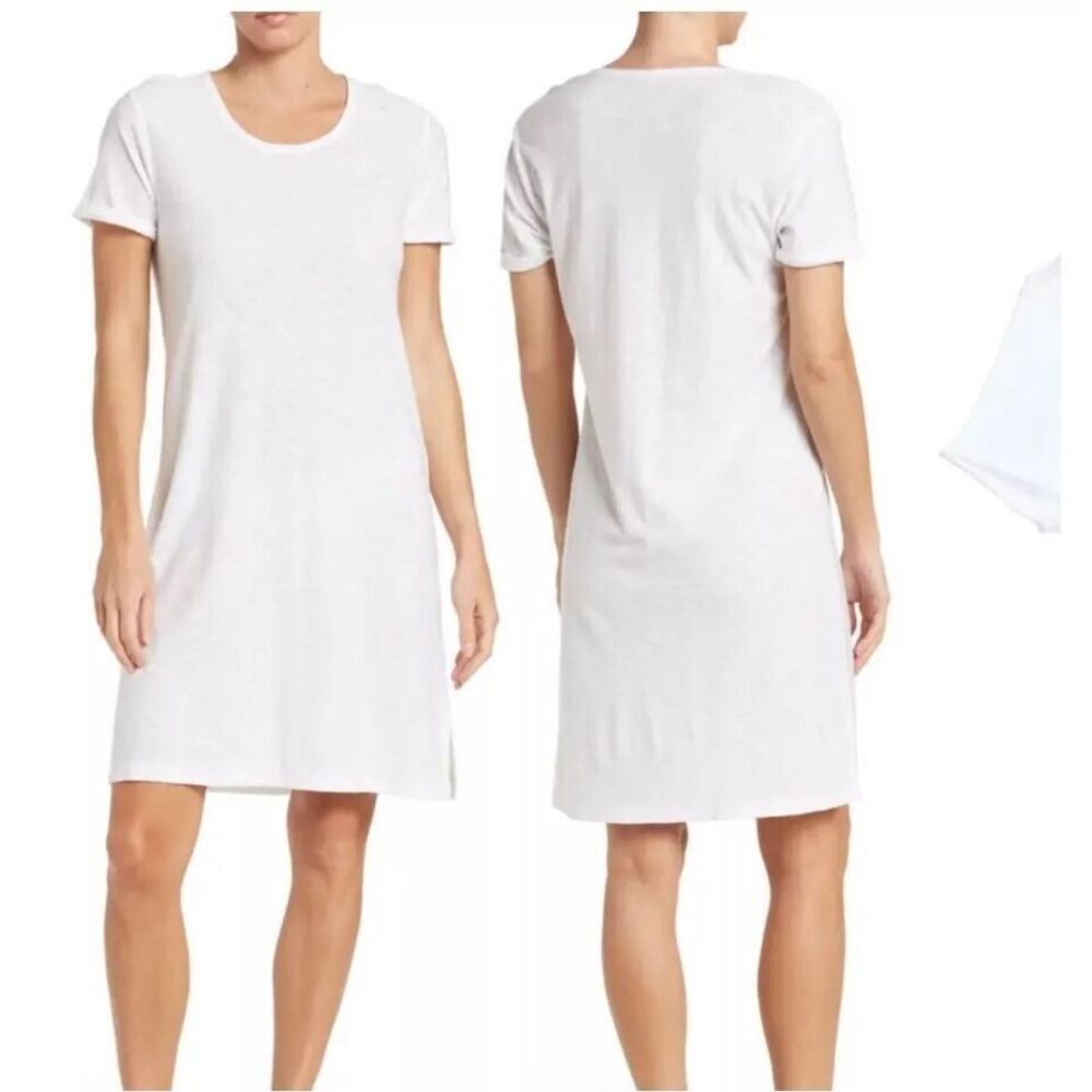 James Perse White T-Shirt Mini Dress Women's Sz‎ 2 New With Tags Casual Midi